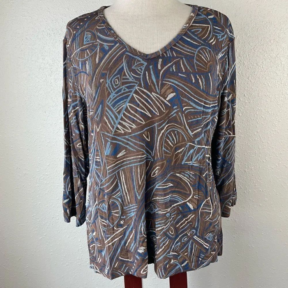 Wear It Three Quarter Sleeve Top Size 2 (M) EUC
